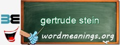 WordMeaning blackboard for gertrude stein